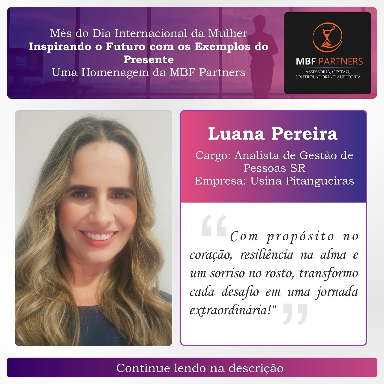 A jornada das grandes mulheres é marcada por desafios e superações. Não é fácil, mas quando se age com propósito e fé, cada passo se torna mais forte e possível. A resiliência diante das dificuldades, a capacidade de suportar a dor do processo, é o que nos impulsiona a conquistar nosso merecido lugar. O caminho pode ser árduo, mas a certeza de que estamos construindo algo maior torna cada esforço valioso. Mulheres, o mundo precisa do seu brilho!  @luanacpereira26