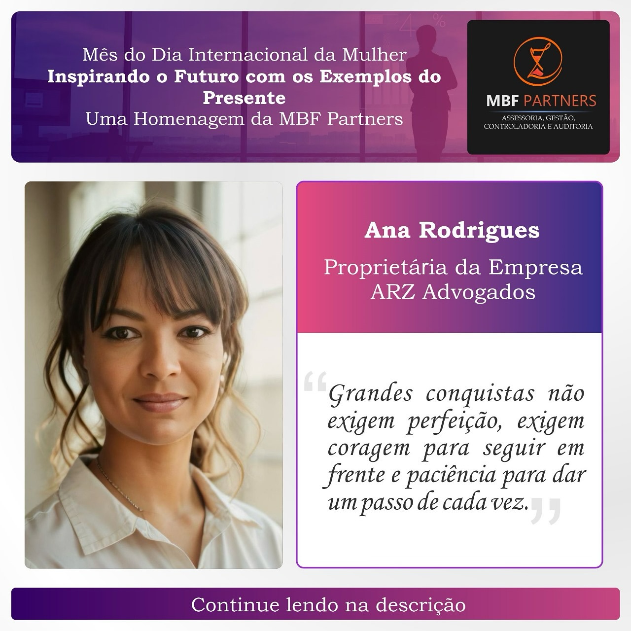 Ser advogada, professora e mãe significam equilibrar desafios constantes. Entre viagens, prazos e aulas, aprendi que sucesso não é sobre ter tempo, mas sobre saber priorizar. Organização, disciplina e uma boa rede de apoio me trouxeram até aqui. A cada obstáculo, escolhi persistir. Para quem deseja trilhar esse caminho, meu conselho é: sonhe grande, aja com estratégia e nunca deixe que o medo paralise suas escolhas. O equilíbrio vem da consciência de que cada fase tem seu momento. Ass. Ana Rodrigues
@anarodrigues.oficial