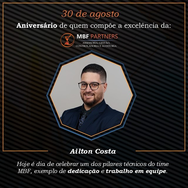 🎉 Tem festa na MBF! Hoje é o aniversário do Ailton Costa, um profissional essencial para a nossa equipe. Parabéns, Ailton! Muita felicidade e sucesso sempre! 🎂🎊