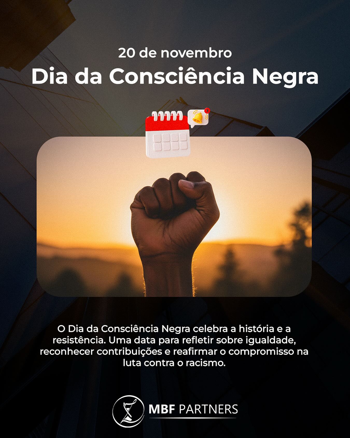 20 de novembro marca o Dia da Consciência Negra, uma data dedicada à valorização da cultura afro-brasileira, ao reconhecimento das lutas históricas e ao compromisso constante com a igualdade racial. Que este dia nos inspire a refletir, aprender e agir por uma sociedade mais justa e consciente.