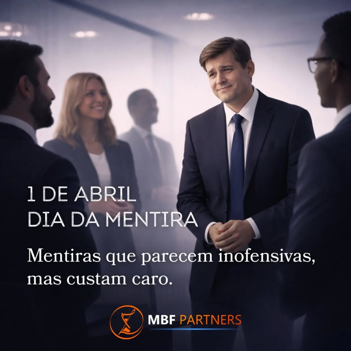 Nem toda mentira parece um problema.

Algumas vêm disfarçadas de explicações, de ajustes temporários, de “está tudo sob controle”. E, por um tempo, funcionam.
A equipe acredita, os números parecem sustentar, as decisões continuam sendo tomadas, até que a realidade cobra.

Porque, na gestão, o custo da mentira não está no que é dito,
mas no que deixa de ser corrigido.
Neste 1º de abril, a reflexão é simples: Quais verdades estão sendo adiadas dentro da sua empresa?

A MBF Partners atua onde a gestão precisa encarar a realidade com clareza, porque decisões sustentáveis começam com a verdade.